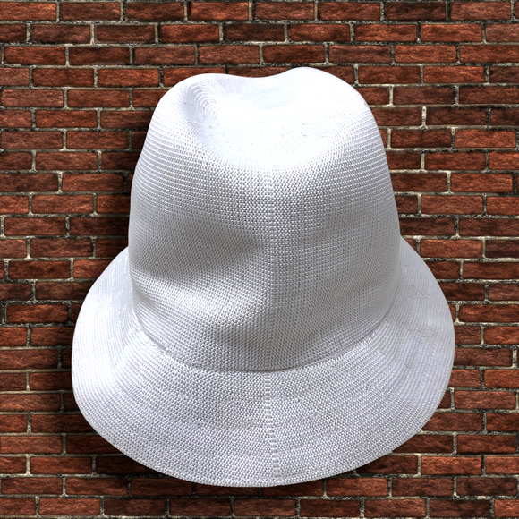 Vintage Kangol Bucket Hat Cap Sz L White Tropic Player Hip Hop Knit Woven 6371BC - Picture 4 of 6